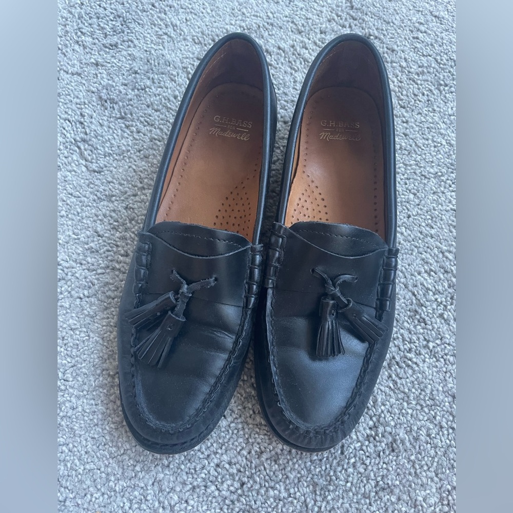 G.H. Bass & Co.x Madewell Black Tassel Loafers
